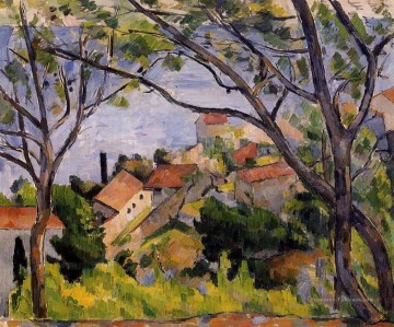 L Estaque Vue à travers les Arbres Paysage de Paul Cézanne Peinture à l'huile